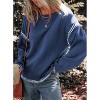 Women's Oversized Sweaters 2025 Crew Neck Long Sleeve Color Block Knit Casual Chunky Warm Fall Winter Pullover Top Outfits - 3 of 4