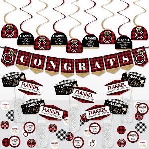 Big Dot of Happiness Flannel Fling Before The Ring - Buffalo Plaid Bachelorette Party Supplies Decoration Kit - Decor Galore Party Pack - 51 Pieces - 1 of 4