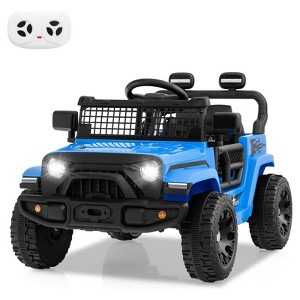 Costway 12V Kids Ride on Truck Car Battery Powered Electric Vehicle with Remote Control White/Purple/Red/Blue/Black/Pink - 1 of 4