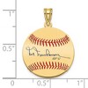Black Bow Jewelry 14K Gold Plated Hal Newhouser Signature SM Enamel Baseball Pendant - 4 of 4
