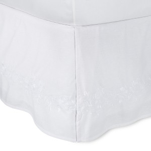 White Embroidered Bed Skirt (Queen) - Simply Shabby Chic