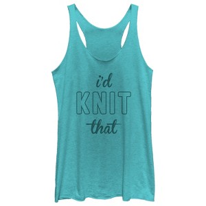 Women's CHIN UP I'd Knit That Racerback Tank Top - 1 of 3
