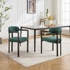 Set of 2 Mid-Century Modern Bouclé Dining Chairs with Curved Back and  Metal Legs, Upholstered Accent Chairs for Dining Room-Koiai - 2 of 4
