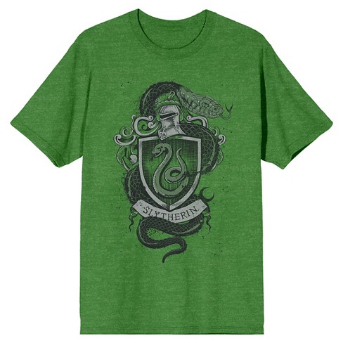 Harry Potter Slytherin House Crest Crew Neck Short Sleeve Kelly