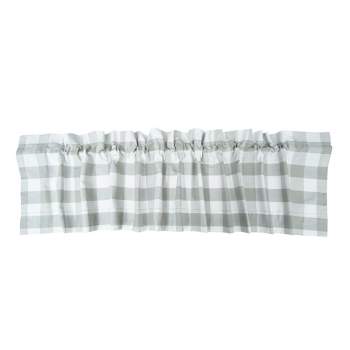 C&F Home Franklin Slate Gingham Check Window Valance Curtain Set of 2