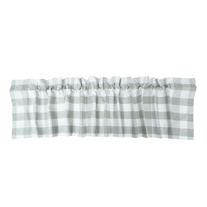 C&F Home Franklin Slate Gingham Check Window Valance Curtain Set of 2, 1 of 3