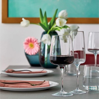 Clear Star Glass Red Wine Glass Set with Thin Rim, 18.5 oz