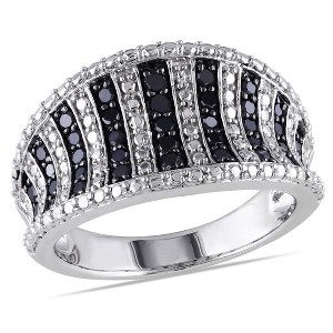 EVERLY JEWELRY |Sterling Silver 1/2 CT TW Black Diamond Fashion Ring Black Rhodium Plated - 1 of 3