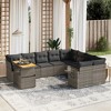 vidaXL Garden Sofa Set Grey PE rattan Large Adjustable Armrests - 2 of 4