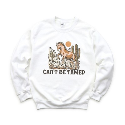 Simply Sage Market Women's Graphic Sweatshirt Can't Be Tamed Horse