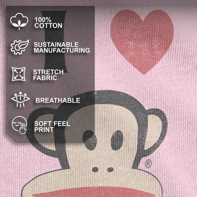 Paul Frank Girl's Paul Frank Distressed I Heart Julius T-Shirt - Light Pink - Large — фото 4