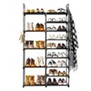 DOMETOUR Double Row 9 Layers with Handles Non-woven Shoe Rack Iron Pipe + PP pad + plastic 33.7" x 11.7" x 62.2" - 3 of 4