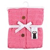 Hudson Baby Infant Girl Faux Shearling Knitted Baby Lounge Stroller Wrap Sack, Azalea Pink, One Size - 2 of 3