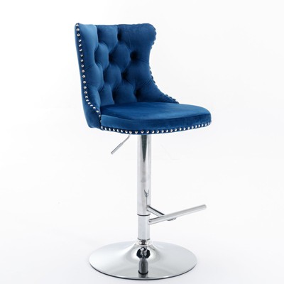 NicBex Dining Chairs Set of 2 Bar stool Upholstered Chair Swivel Velvet Adjusatble Seat with Backs Tufted for Home Pub and Kitchen