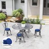 Outsunny Outdoor Chair Cushions Set of 4, Round Seat Cushions for Dining Chairs Bistro Chairs with Machine Washable Cover, 15" x 15" x 3" - 2 of 4