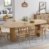 PexFix 79" x 33.5" Solid Wood Oval Dining Table Modern Kitchen Table Farmhouse with Reversible Arched Legs for Living Room Kitchen Home Office Natural - 3 of 4
