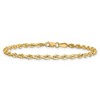 Black Bow Jewelry 3mm Hollow Rope Chain Bracelet in 14k Yellow Gold, 7 Inch - 2 of 4