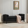 TiramisuBest 53.5" Upholstered Bench with Wood Legs & Bolster Pillows – Elegant Ottoman for End of Bed, Bedroom, Living Room, Entryway (Black) - 2 of 4