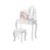 Kids Vanity Set with Touch Lighted Mirror, Pretend Play Girls Vanity Table and Chair Set with Mirror, Stool, and Wood Makeup Playset - 2 of 4