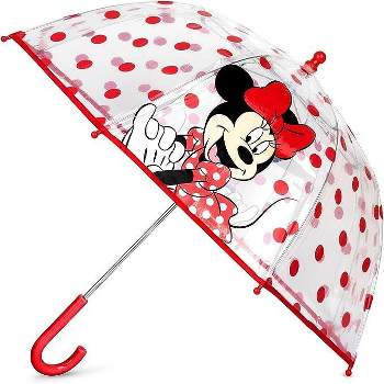 Minnie Mouse Girl's Clear Bubble Umbrella- Ages 3-10