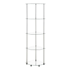 Breighton Home Designs2Go Classic Glass 5 Tier Corner Tower in Glass/Chrome - 1 of 4