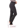 Rekucci Women’s 5 Pocket Straight Leg Pants with Stretch Waistband – Slim Fit Business Casual Trousers - Dark Charcoal Glencheck, 4 - 3 of 4