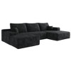 107"Cloud Sectional Sofa with 1 Ottoman,Modern Minimalist Upholstered Couches,Comfort U Shaped Sofa,Deep Seat Corner Couch(Plush Corduroy Fabric) - 4 of 4