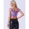 INSPIRE CHIC Women's Metallic Sequin Sparkle Sleeveless Party Crop Tank Top - 4 of 4