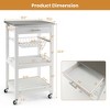 Costway Compact Kitchen Island Cart Rolling Service Trolley with Stainless Steel Top Basket Black/Grey/White - 3 of 4