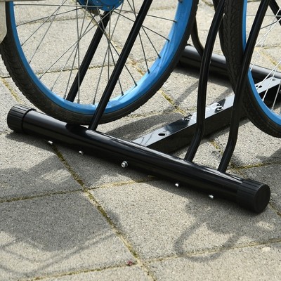 Black Steel 2-Bike Adjustable Floor Stand Rack