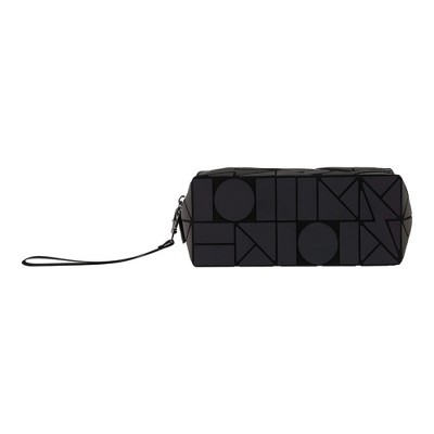 Unique Bargains Women Portable Geometric Makeup Bag Gray 1 Pc