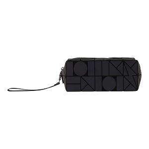 Unique Bargains Women Portable Geometric Makeup Bag Gray 1 Pc - 1 of 3