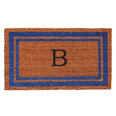 Calloway Mills 152972436A Blue Border 24 In. x 36 In. Monogram Doormat