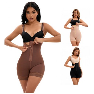 INSPIRE CHIC Women's 3 Packs Cami Convertible Straps Tummy Control Front Hook Closure Body Shapers