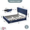 Full Size/King Size Bed Frame w/ 4 Storage Drawers Linen Upholstered Platform Bed with Headboard and Footboard No Box Spring Needed - 3 of 4