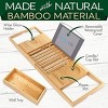 SereneLife Luxury Bamboo Bathtub Caddy - Adjustable Natural Wood with Glass Holder - 4 of 4