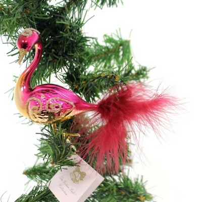 Golden Bell Collection 4.0" Merlot Swan With Gold Clip-On Ornament Bird  -  Tree Ornaments