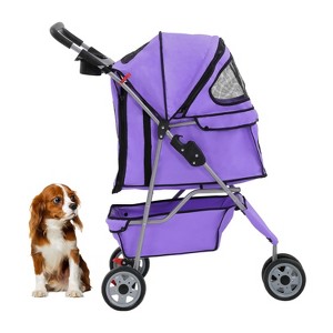 BestMassage Pet Stroller 3/4 Wheels Dog Cat Stroller Jogger Stroller with Removable Liner and Cup Holder Travel Folding Carrier - 1 of 4