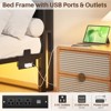 Aheaplus Queen Bed Frame with Headboard, Headboard with LED Light and USB Hub Headboads Reinforced Slat Support - 4 of 4