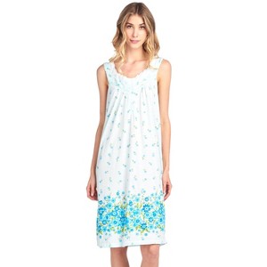 Casual Nights Women's Fancy Lace Floral/Embroidered Sleeveless Nightgown - 1 of 4