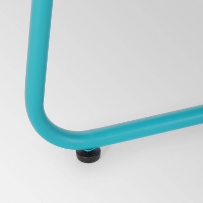 Teal Steel 18" Modern Outdoor Side Table