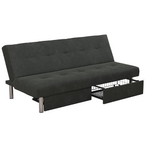 Saddie Futon With Storage Drawers Gray Room Joy Target
