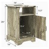RoyalCraft Farmhouse Nightstand with Charging Station, Rustic End Table Set with Shelf and Storage for Bedroom or Home Office, Set of 2, Light Grey - 4 of 4