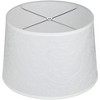 Springcrest 13" Top x 15" Bottom x 10" High Lamp Shade Replacement Medium White Ivory Tapered Drum Modern Fibril Abstract Pattern Spider Harp Finial - 4 of 4