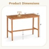 Costway 54" x 22" Acacia Wood Counter Height Table with Slatted Tabletop Footrest Crossbar - 3 of 4