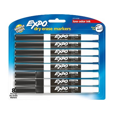 Expo Dry Erase Marker Fine Tip Black Ink 8/Pack (2114555)