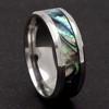 Indigo Wedding Band Ring 8mm Stainless Steel Mens Womens Ginger Lyne Collection - 3 of 4