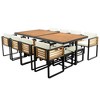 Whisen 9-Pieces Acacia Wood Patio Dining Set whit 4 Cushioned Chairs and 4 Ottomans - 4 of 4