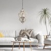 LNC Timeless 3-Light 16.5"Farmhouse/Rustic Small Lantern Chandelier, Rustic Bronze and Weathered White Wood Tone - 4 of 4