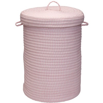 Image of Colonial Mills Solid Ticking Storage Hamper, 16 by 24-Inch, Pink